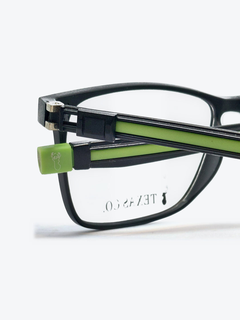 Armação Masculina 97721 Retangular Preto e Verde com Clip-on - foto 9