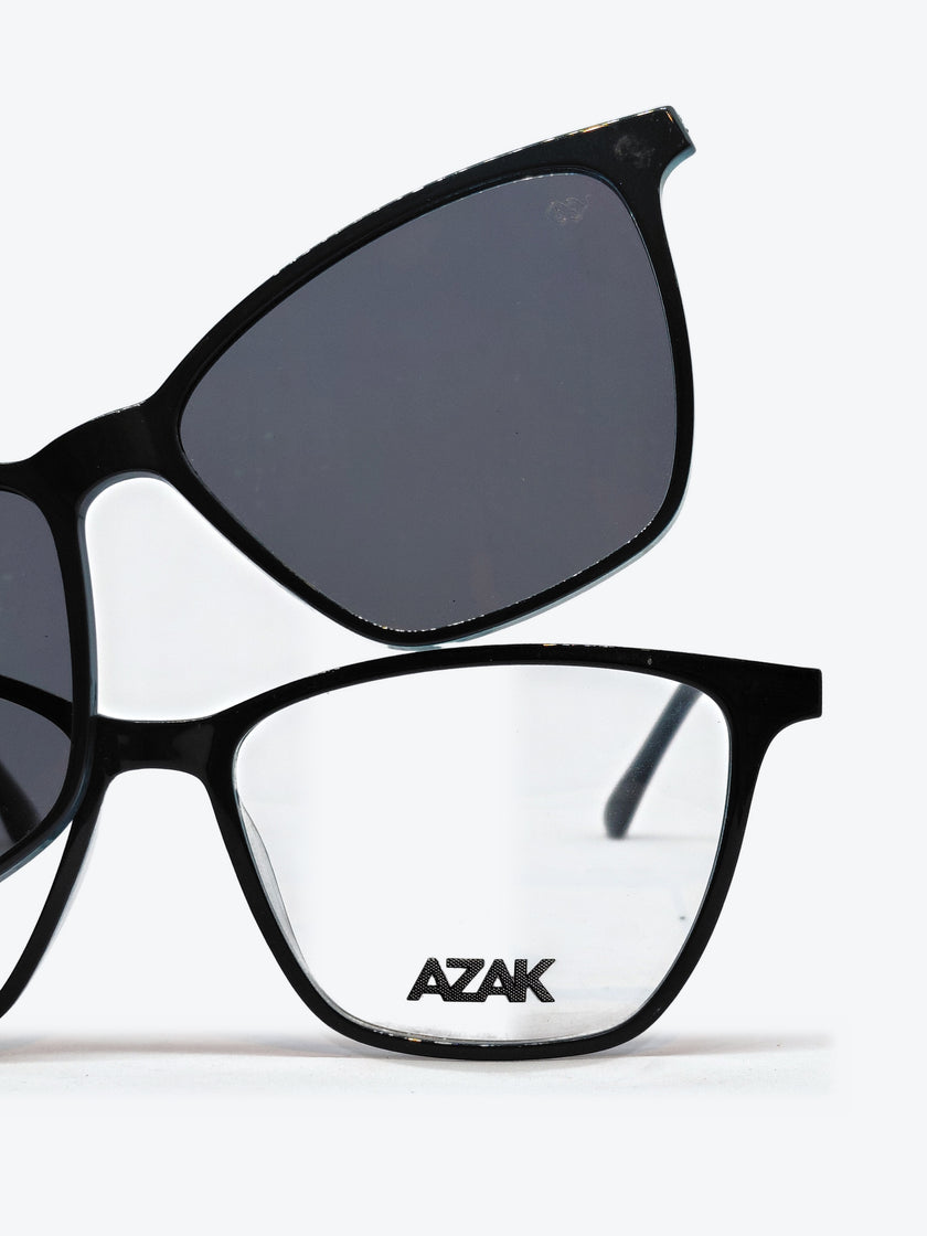 Armação Feminina AZAK 3013 Gatinho Azul e Dourado com Clip-on - foto 9
