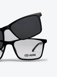 Armação Masculina AZAK W2668 Retangular Preto com Clip-on - foto 9