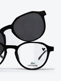 Armação Masculina Lacoste L4008 Geométrica ou Sextavada Preto com Clip-on - foto 9