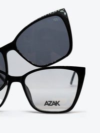 Armação Feminina AZAK HR-TA508 Gatinho Preto com Clip-on - foto 9