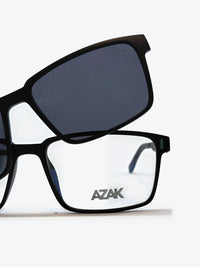 Armação Masculina AZAK PZ2289 Retangular Preto com Clip-on - foto 9