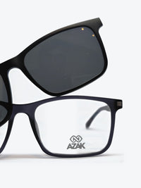 Armação Masculina AZAK W2669 Retangular Preto com Clip-on - foto 9