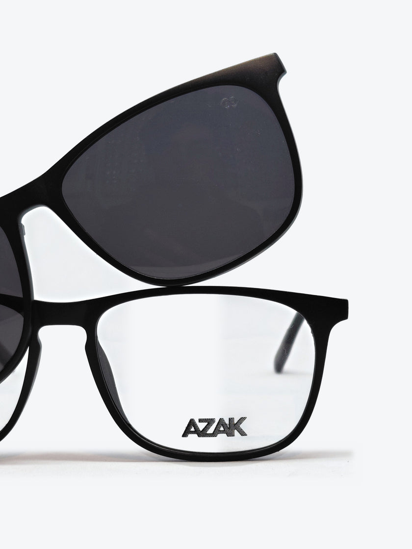 Armação Masculina AZAK OM5035 Retangular Preto com Clip-on - foto 9
