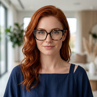 Armação Feminina AZAK HR T677 Gatinho Tartaruga e Verde com Clip-on - modelo ruiva