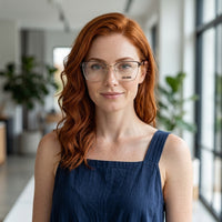 Armação Feminina AZAK AZ4649 Retangular Dourado com Clip-on - modelo ruiva