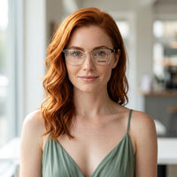 Armação Feminina AZAK AZ4649 Retangular Dourado e Tartaruga com Clip-on - modelo ruiva