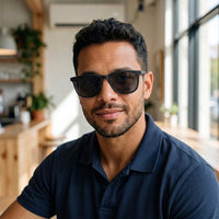 Armação Masculina AZAK OM5035 Retangular Preto com Clip-on - modelo barba com clip solar
