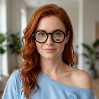 Armação AZAK PZ101781 Redonda Preto com Clip-on - modelo ruiva