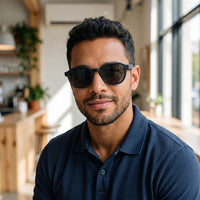Armação Masculina AZAK PZ2291 Geométrica ou Sextavada Preto com Clip-on - modelo barba com clip solar