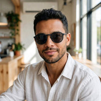 Armação KTAOM22320 Geométrica ou Sextavada Preto com Clip-on - modelo barba com clip solar