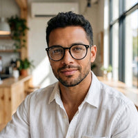 Armação TR2231 Redonda Preto com Clip-on - modelo barba