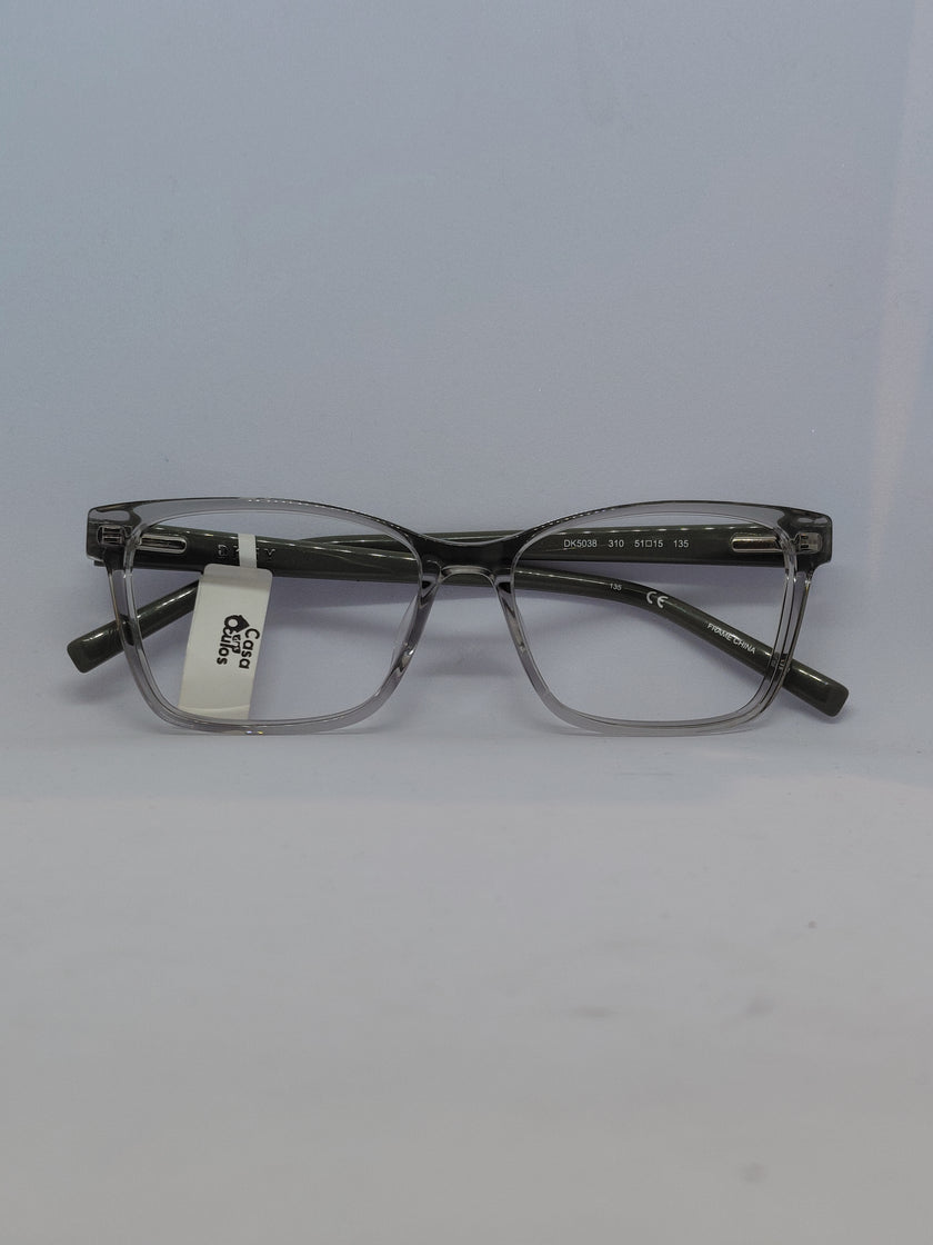 Armação Feminina DKNY DK5038 Retangular Cinza Translúcido - modelo 2