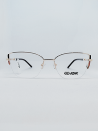 Armação Feminina AZAK HZ4538 Meio Aro (fio de nylon) Dourado e Preto - foto 5