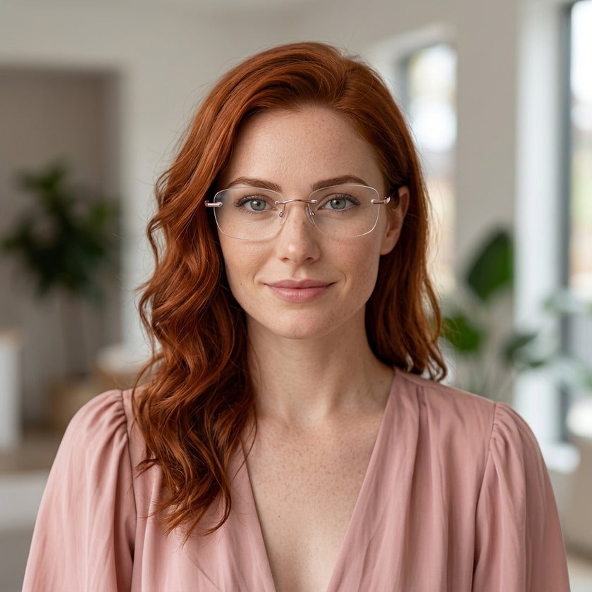 Armação Feminina AZAK H36019 Sem Aro Gatinha Rosé - modelo 2