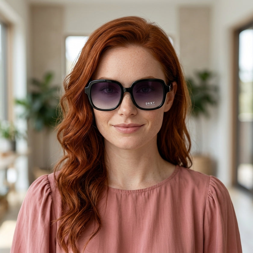 Óculos de Sol DKNY DK540S Quadrado Preto - modelo ruiva