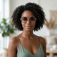 Óculos de Sol Vogue VO 5384-SB Redonda Rosé Translúcido e Marrom - modelo 1