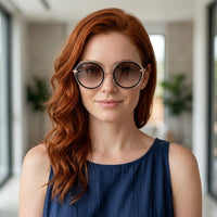 Óculos de Sol Vogue VO 5384-SB Redonda Rosé Translúcido e Marrom - modelo 2
