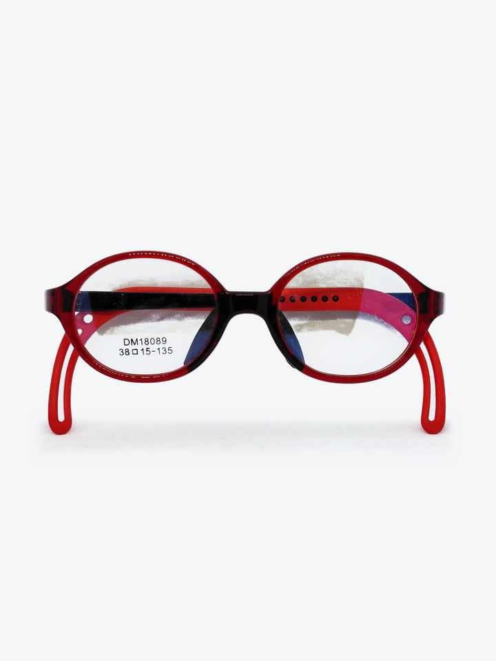 Armação Infantil DM18089 Oval Vermelho e Preto - foto 1