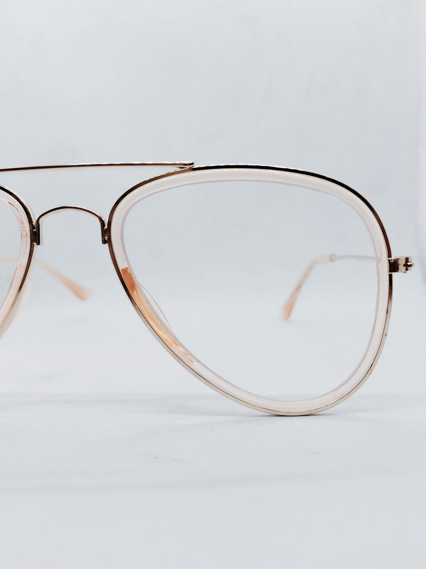 Armação Feminina 3046 aviador rosé - detalhe