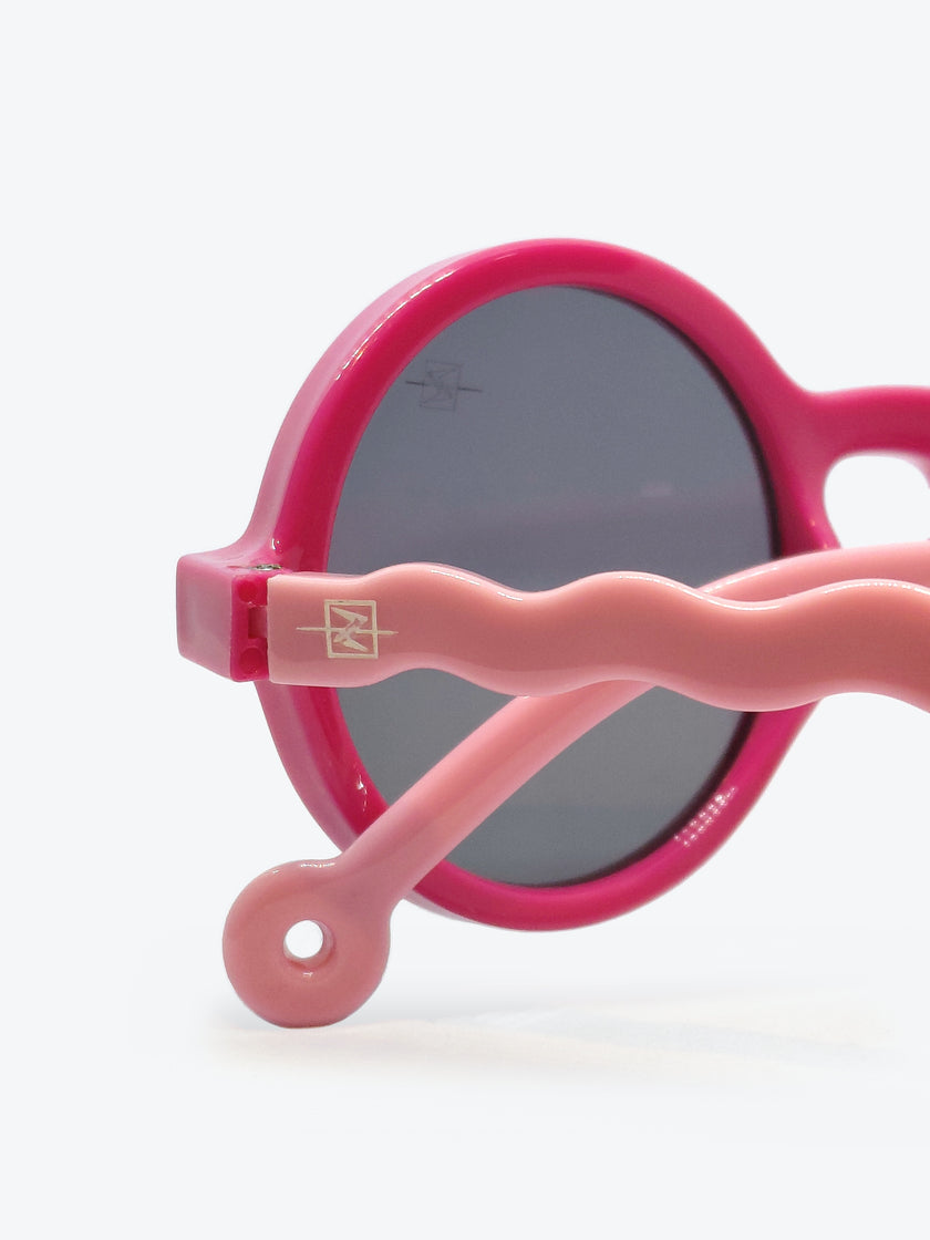 Óculos de Sol AZAK S8315 C27 Redondo Azul e Rosa Bebê - foto 4