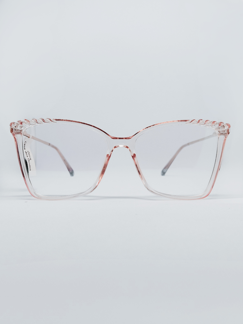 Armação Feminina BR6060 Quadrada Cristal e Rosé