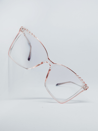 Armação Feminina BR6060 Quadrada Cristal e Rosé