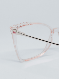 Armação Feminina BR6060 Quadrada Cristal e Rosé