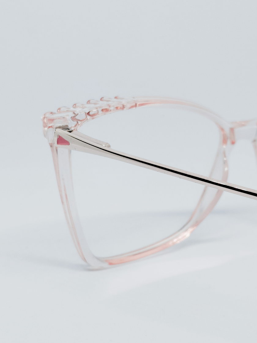 Armação Feminina BR6060 Quadrada Cristal e Rosé