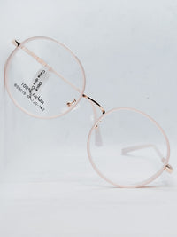 Armação Feminina BS9019 redonda rosé translúcida - ângulo