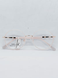 Armação Feminina BS9019 redonda rosé translúcida - frente