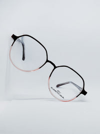 Óculos de Grau Elemento Visual CF-A5299 Redondo Preto e Rosé — três quartos