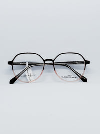 Óculos de Grau Elemento Visual CF-A5299 Redondo Preto e Rosé — folded