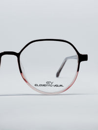 Óculos de Grau Elemento Visual CF-A5299 Redondo Preto e Rosé — frente 2