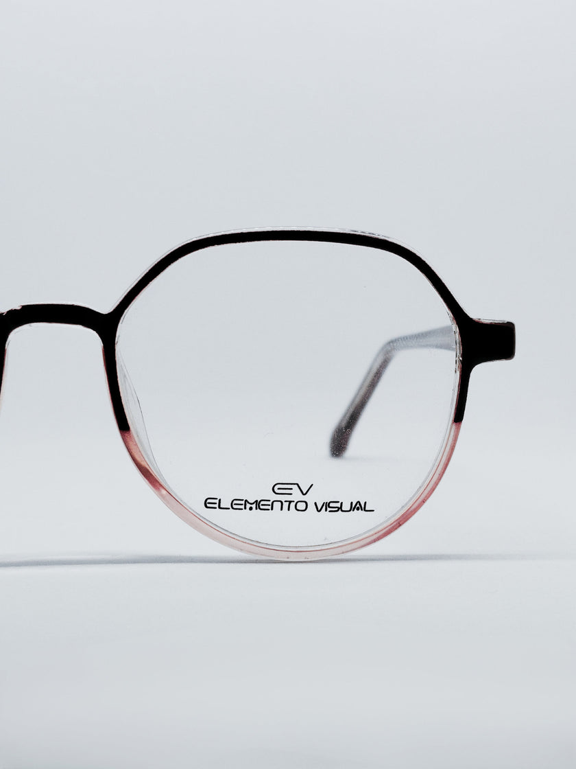 Óculos de Grau Elemento Visual CF-A5299 Redondo Preto e Rosé — frente 2