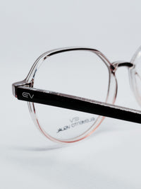Óculos de Grau Elemento Visual CF-A5299 Redondo Preto e Rosé — haste