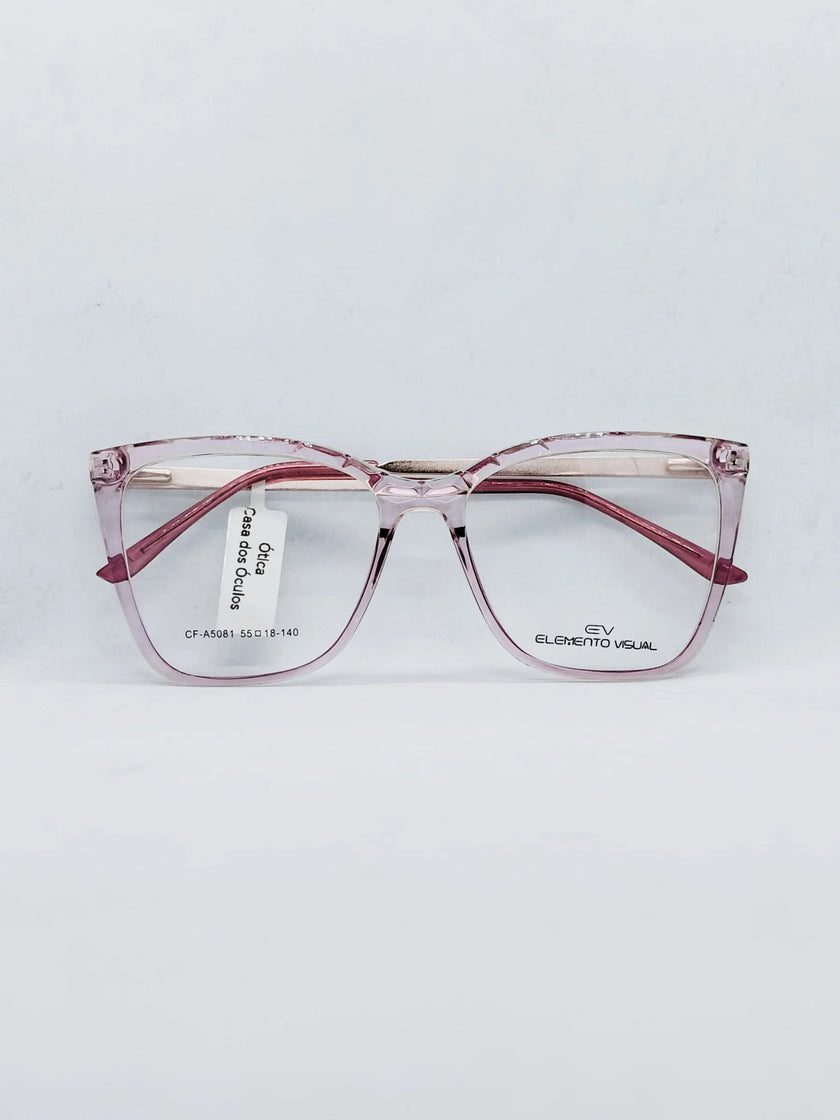 Óculos de Grau Elemento Visual CF-A5081 Quadrado Rosa