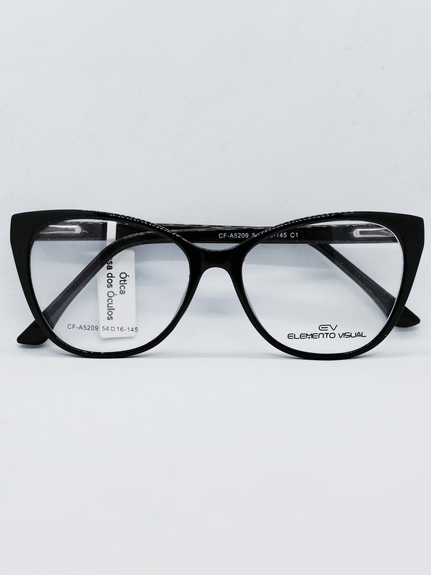 Óculos de Grau Elemento Visual CF-A5209 Gatinho Preto