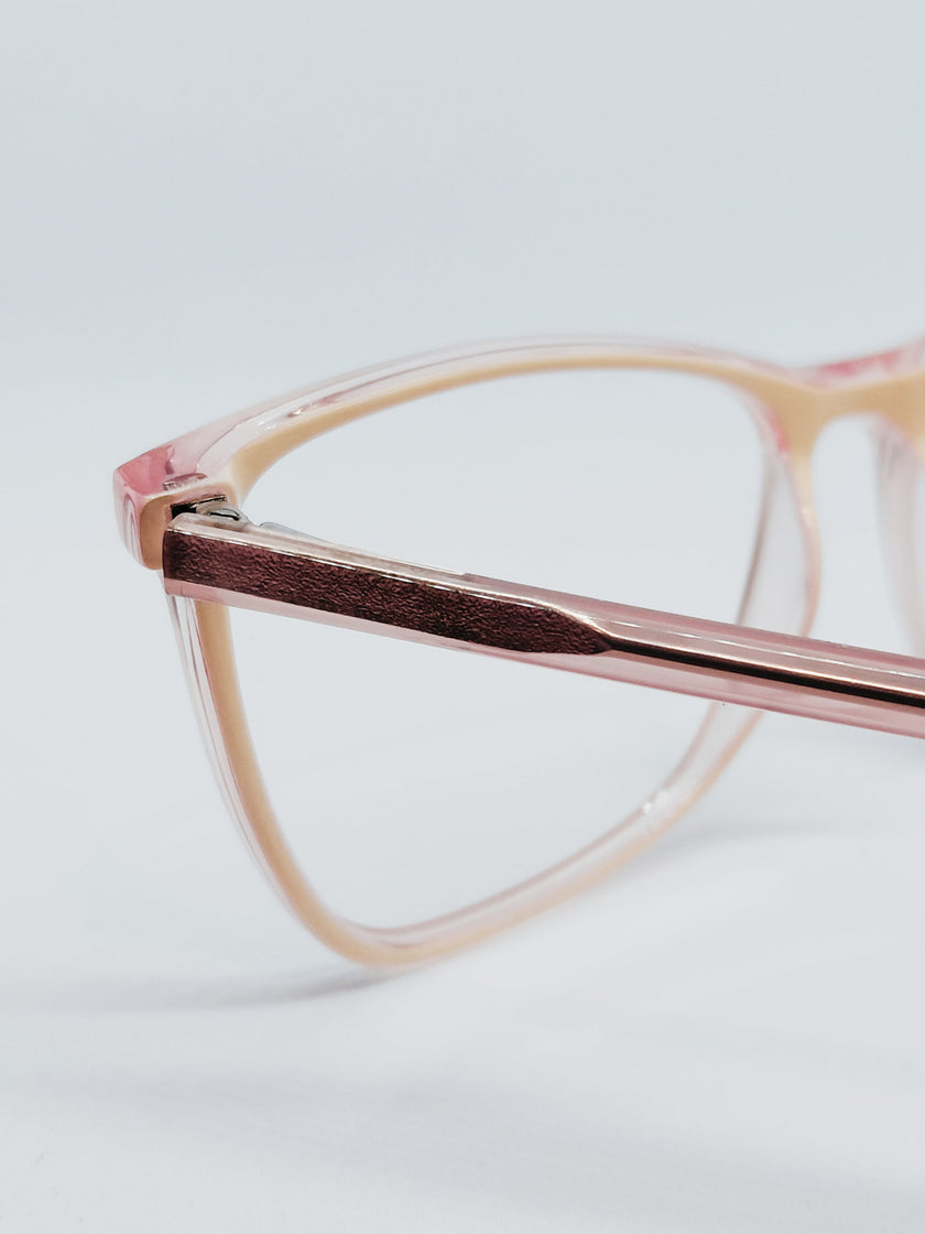 Armação Feminina DT9032 Retangular Rosé Translúcido