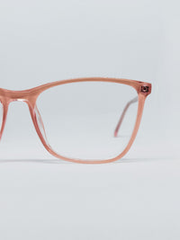 Armação Feminina DT9032 Retangular Rosé Translúcido