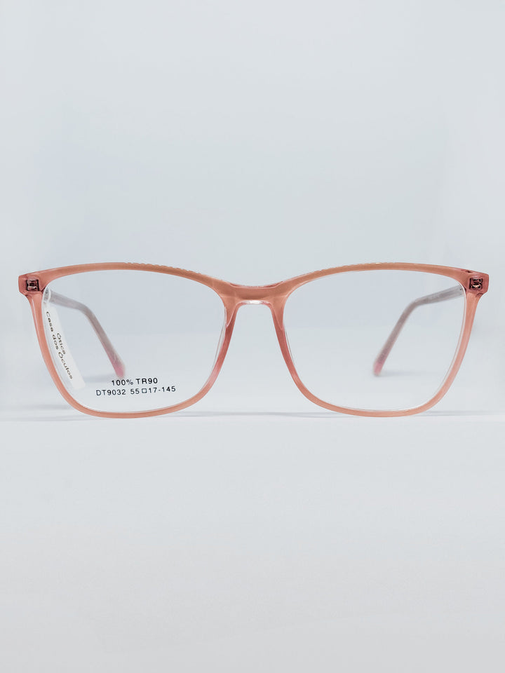Armação Feminina DT9032 Retangular Rosé Translúcido