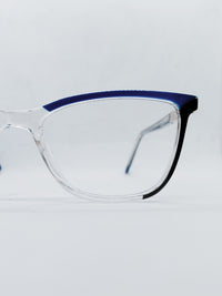 Óculos de Grau 0633363 Retangular Azul e Cristal