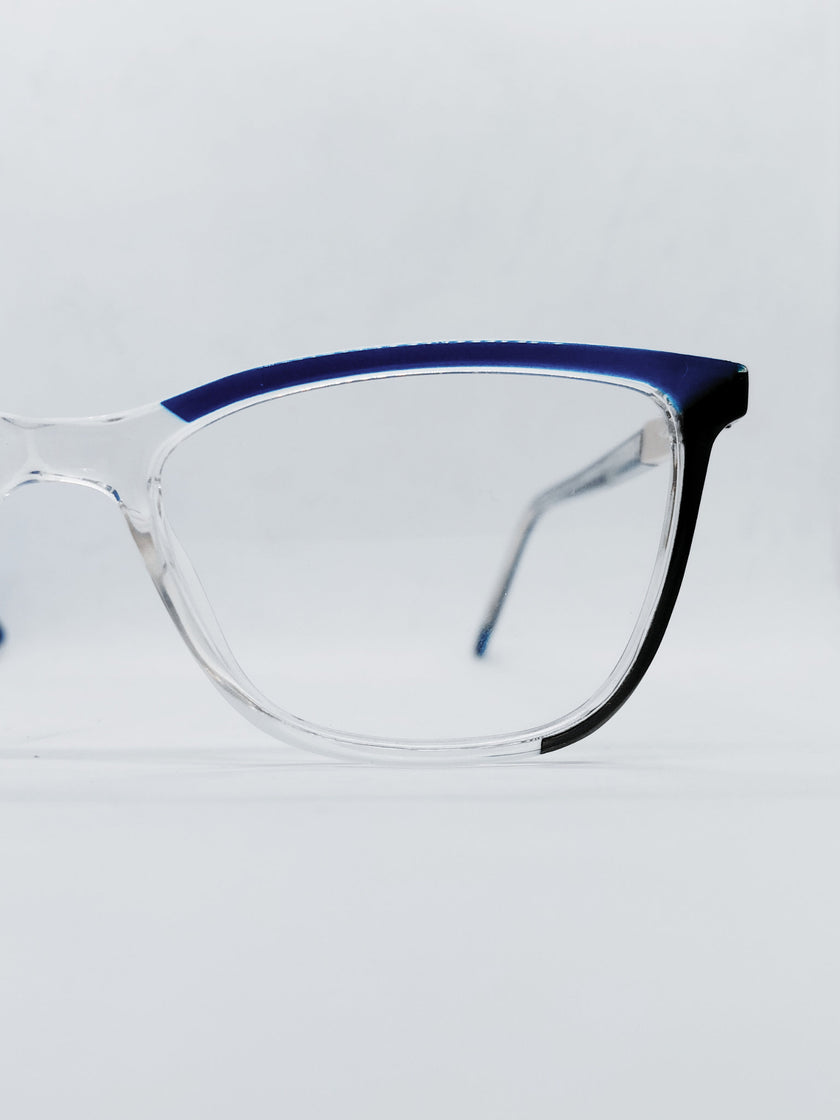 Óculos de Grau 0633363 Retangular Azul e Cristal