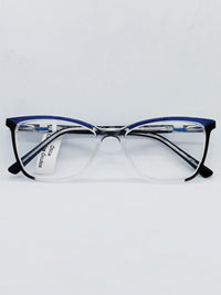 Óculos de Grau 0633363 Retangular Azul e Cristal