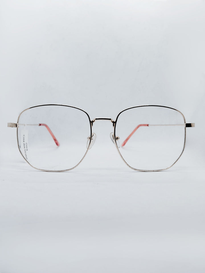 Óculos de Grau 20014 Geométrico Prata — frente