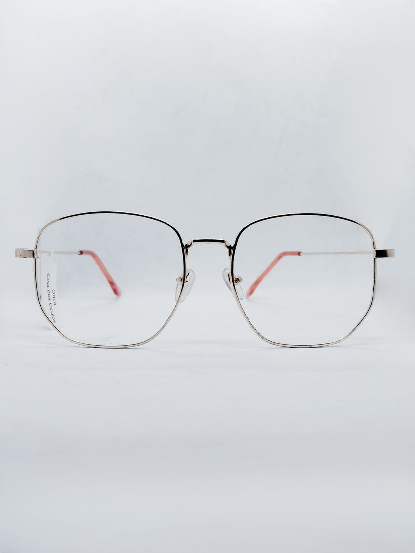 Óculos de Grau 20014 Geométrico Prata — frente