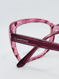 Armação Feminina FD633010 gatinha rosa translúcida - detalhe