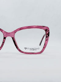 Armação Feminina FD633010 gatinha rosa translúcida - ângulo