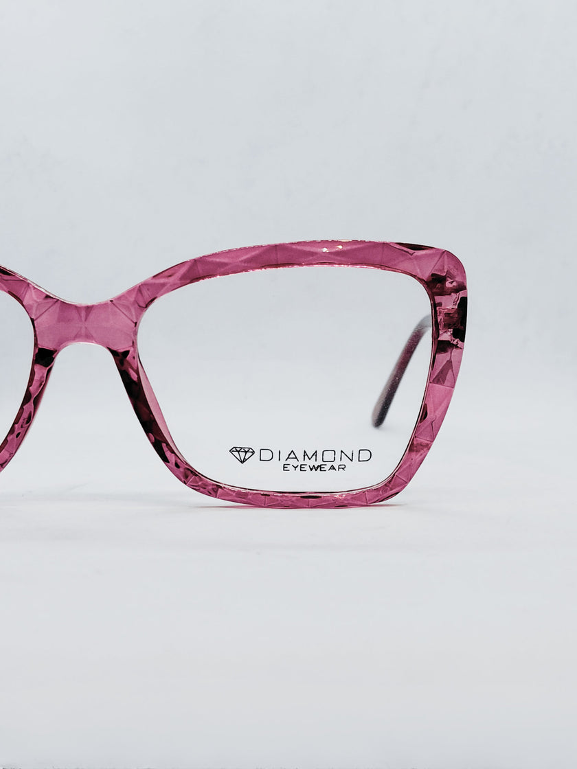 Armação Feminina FD633010 gatinha rosa translúcida - ângulo