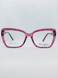Armação Feminina FD633010 gatinha rosa translúcida - frente com hastes